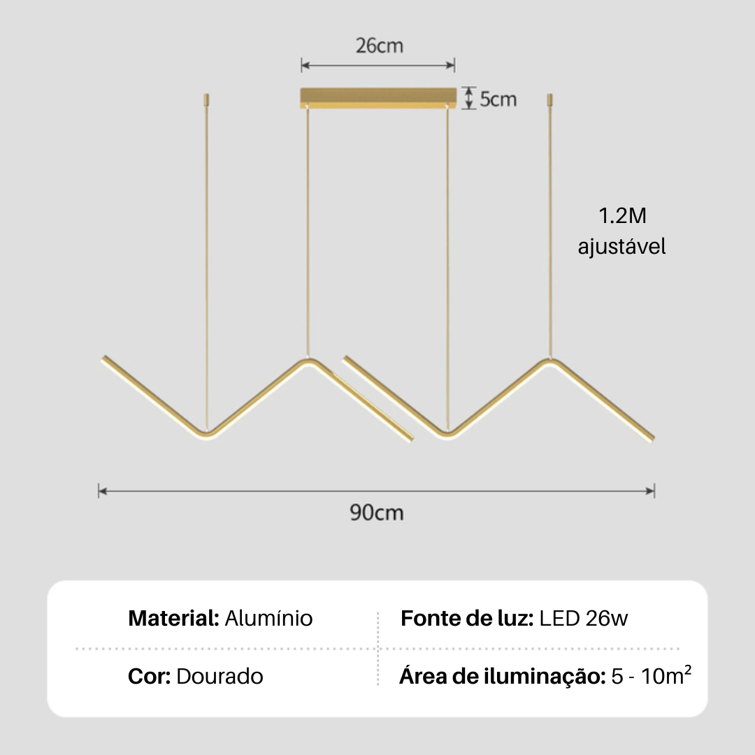 Pendente Minimalista LED – Sofisticação e Estilo para Ambientes Modernos