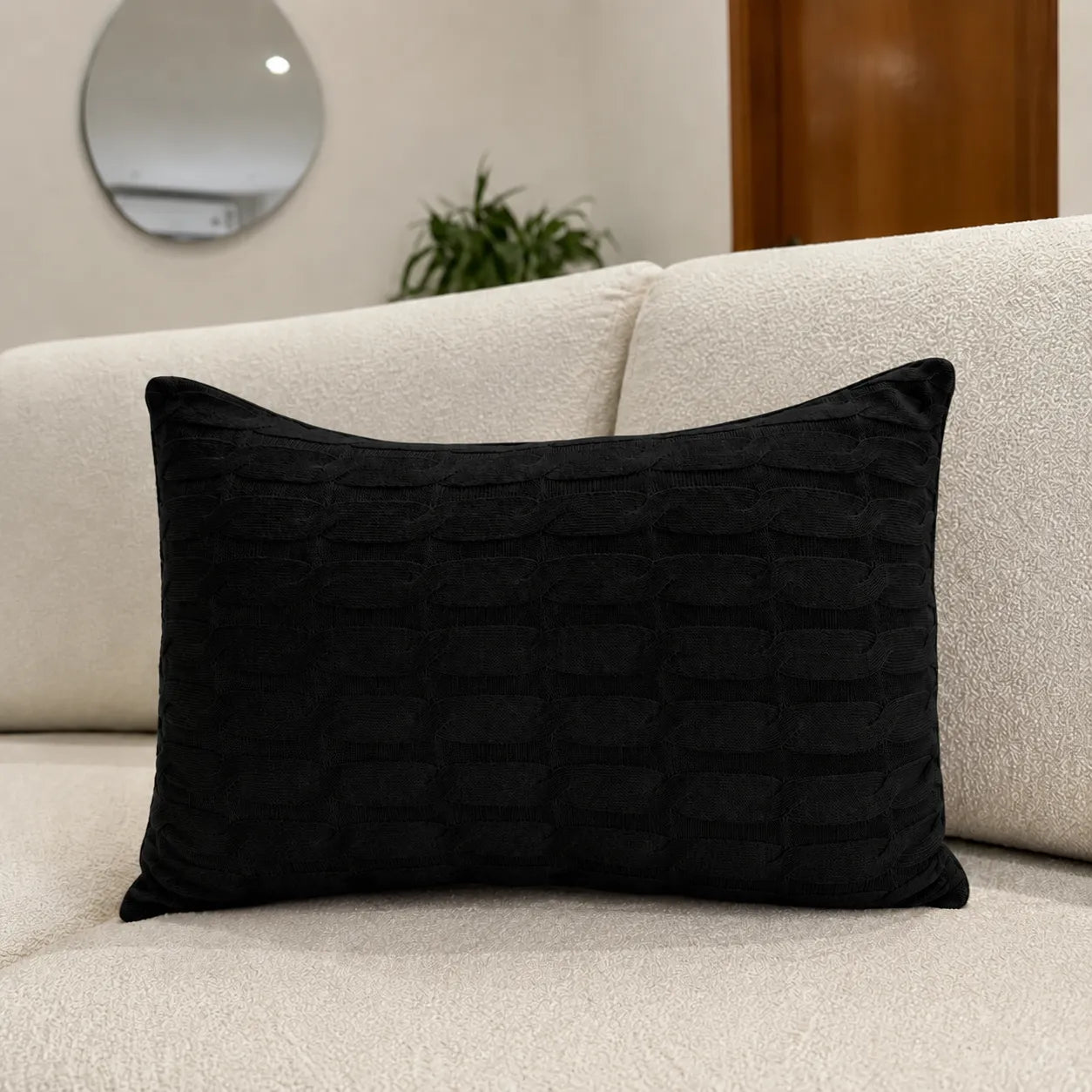 Capa de Almofada Tricot Linna Retangular 60 × 40 cm