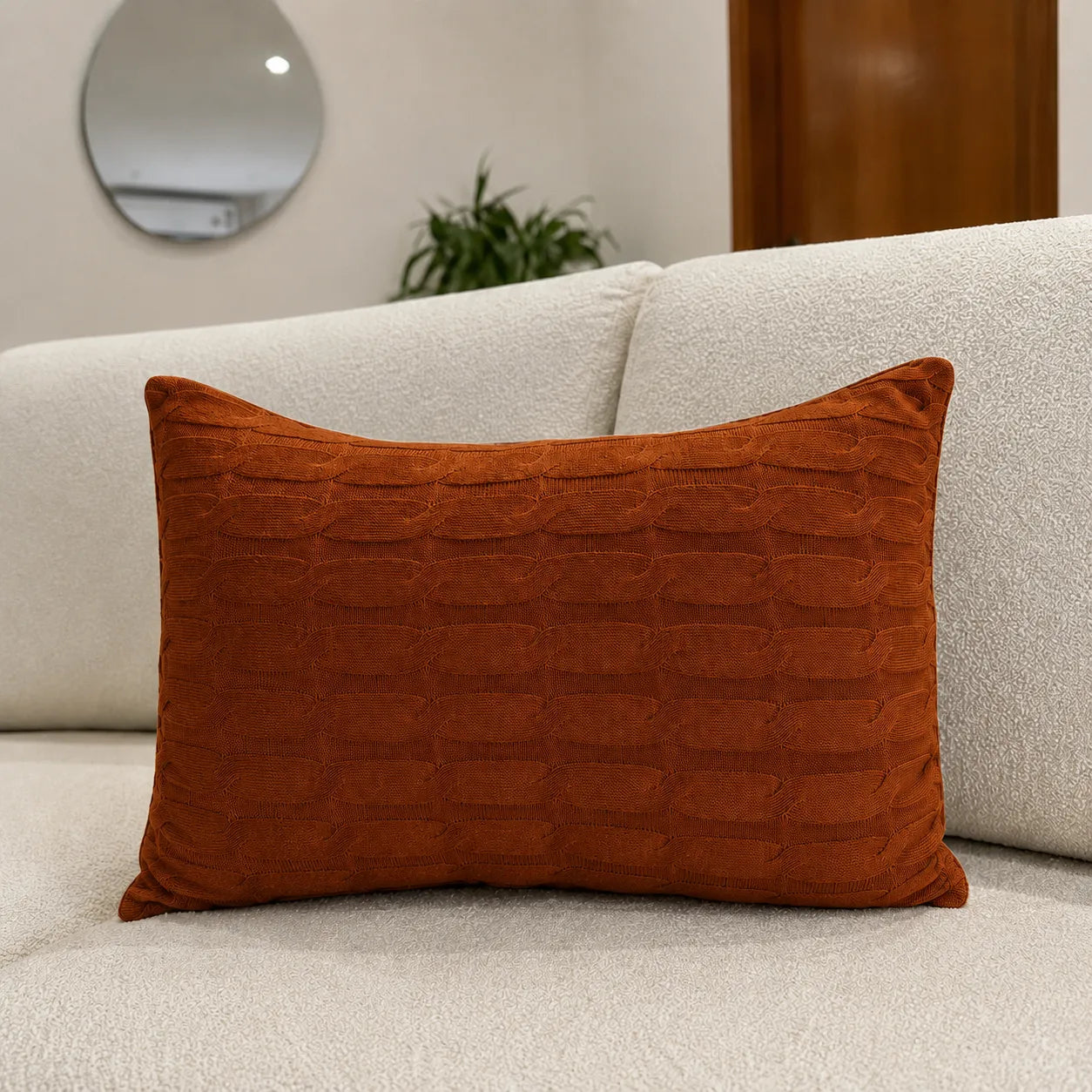 Capa de Almofada Tricot Linna Retangular 60 × 40 cm