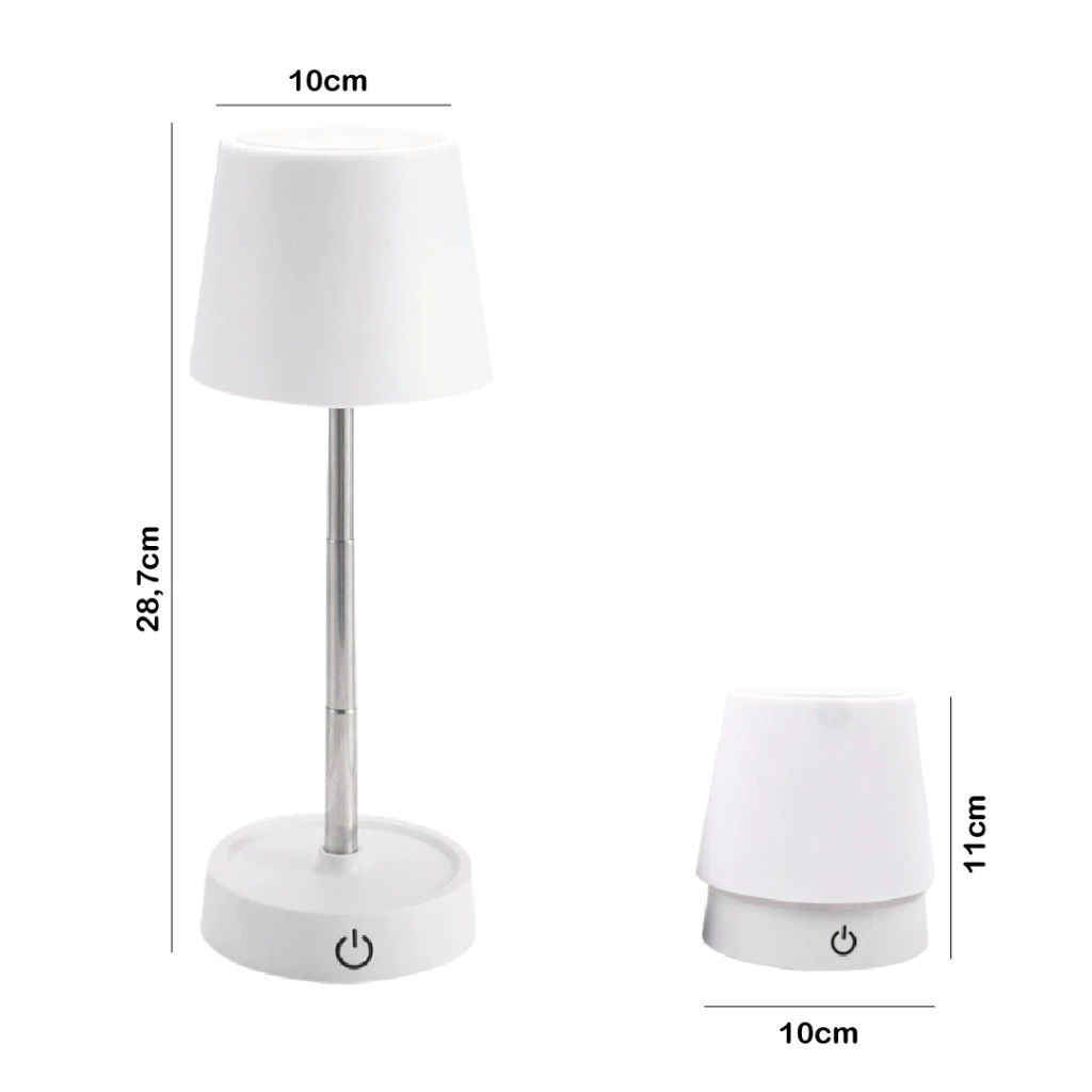 Luminária de Mesa Extensível, Iluminação Quente, Regulável e Sem Fio — Design Moderno