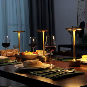 Luminária Abajur de Mesa Candeiro Dumbbell Touch de Quarto Luxuosa 3 Tons de Led