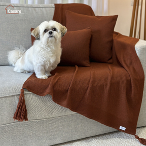 Manta Tricot Elegance com Pompom