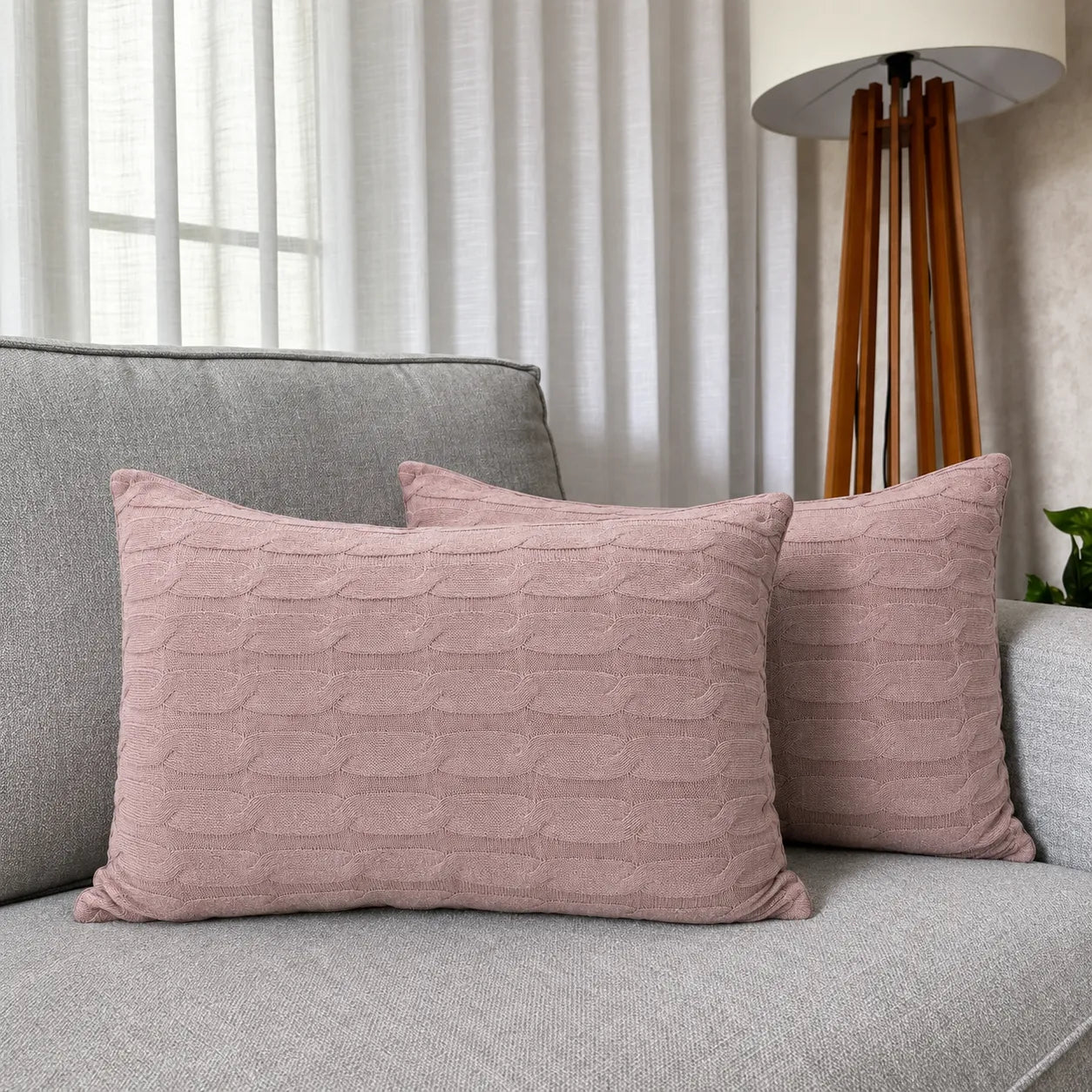 Capa de Almofada Tricot Linna Retangular 60 × 40 cm