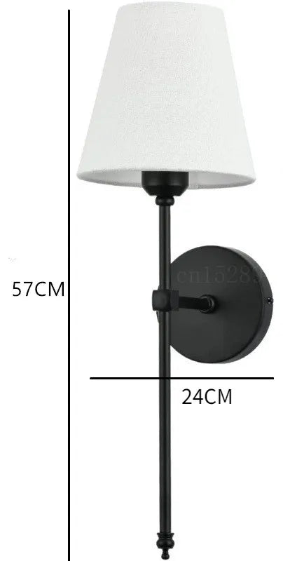Moderna lâmpada de parede americana para banheiro espelho luz quarto decoração corredor pano sombra arandela 100v-220v duro com fio