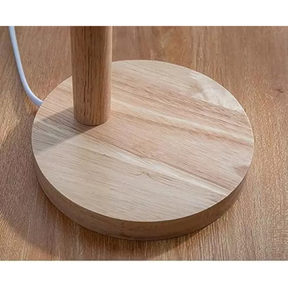 Luminária De Mesa Retratil Wood Com Base De Madeira