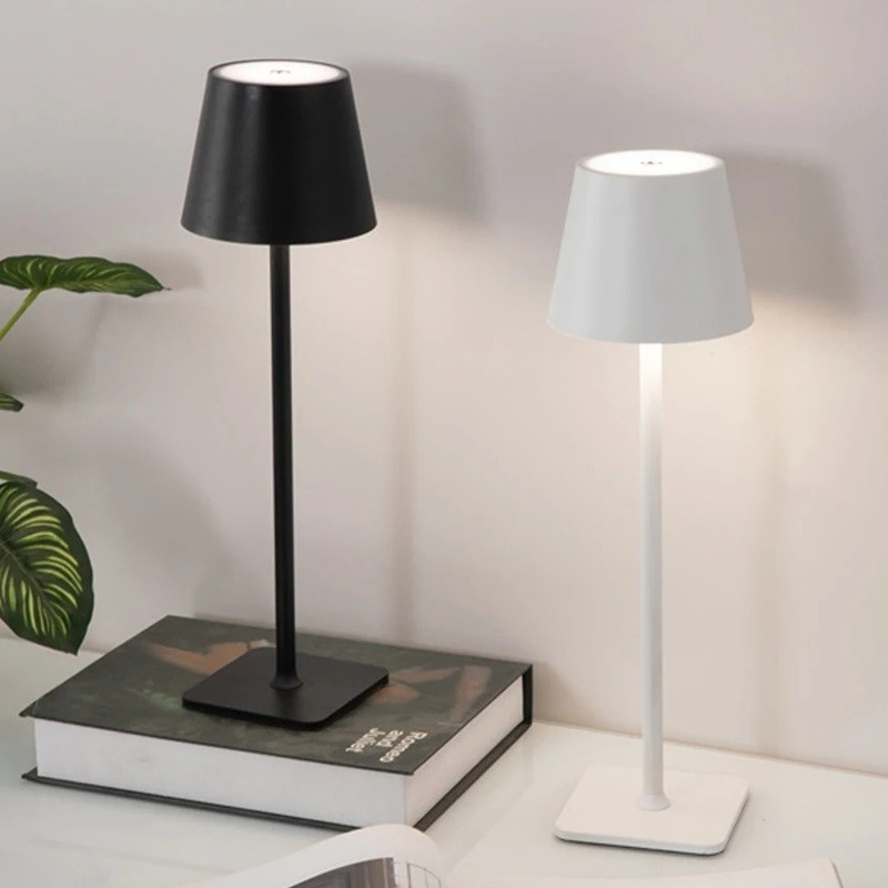 Luminária Abajur Mesa Led Touch Dimerizável Sem Fio Recarregável