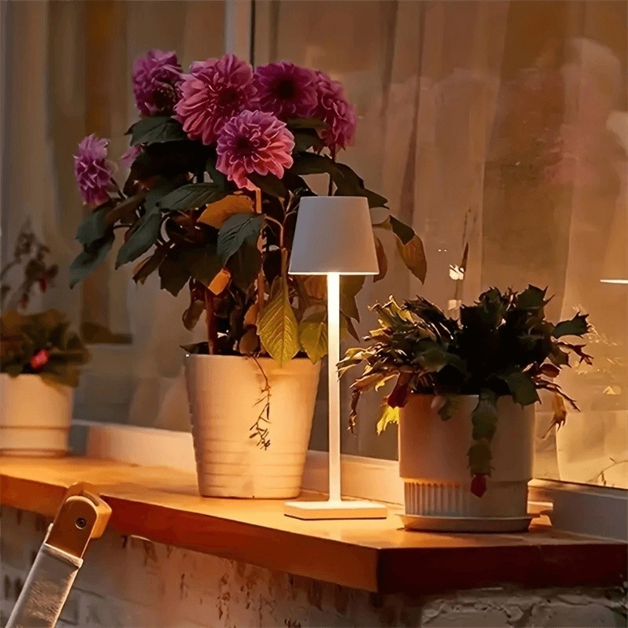 Luminária Abajur Mesa Led Touch Dimerizável Sem Fio Recarregável